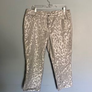 Chico’s platinum silver capris